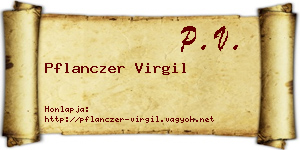 Pflanczer Virgil névjegykártya